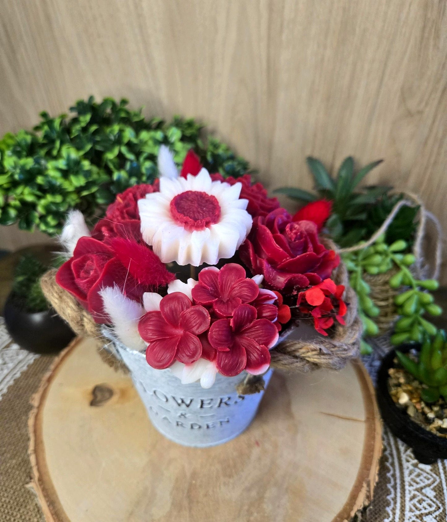 Petit bouquet en cire décorative – 4 coloris au choix