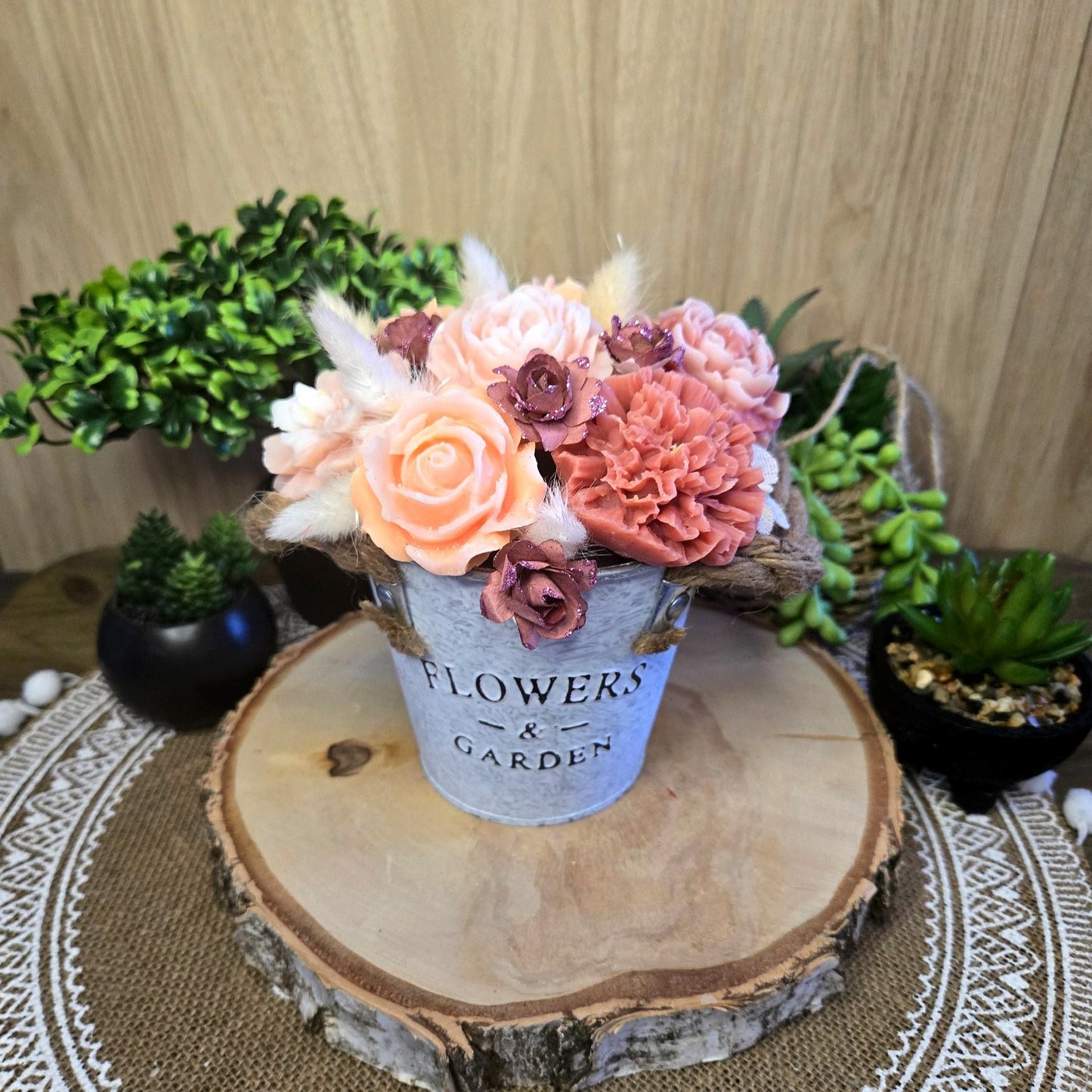 Petit bouquet en cire décorative – 4 coloris au choix