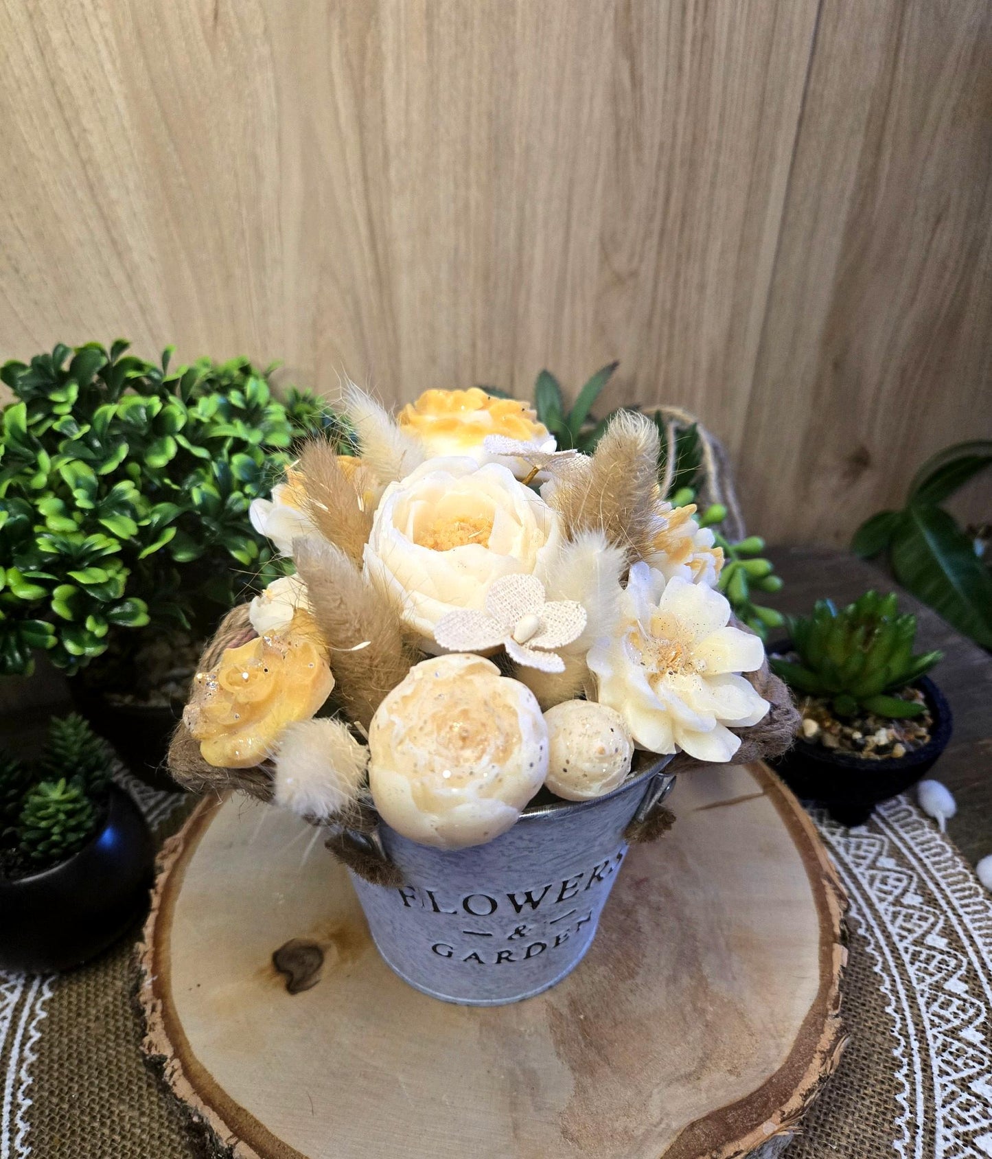 Petit bouquet en cire décorative – 4 coloris au choix
