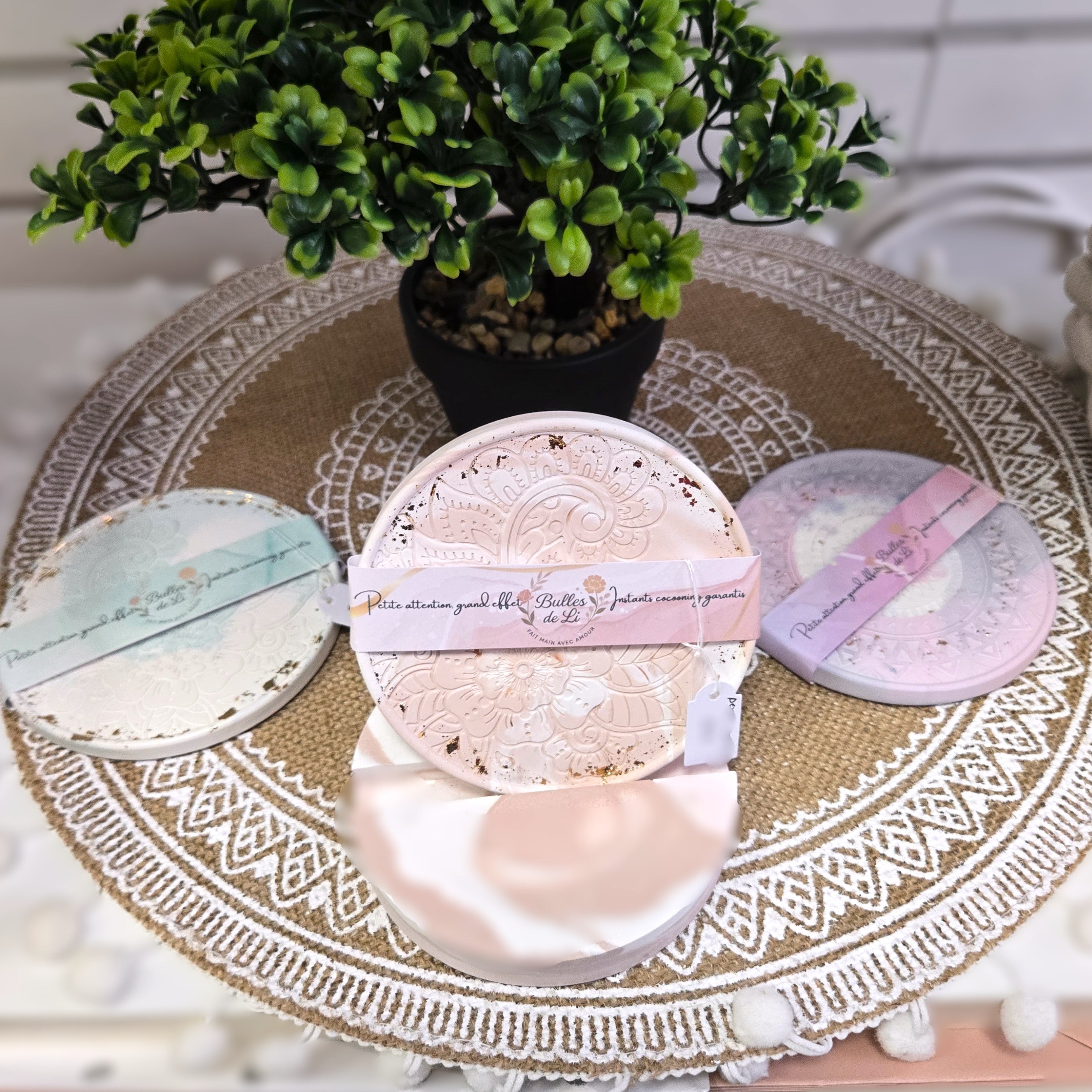 Sous-verre décoratif en plâtre – Mat ou Satiné