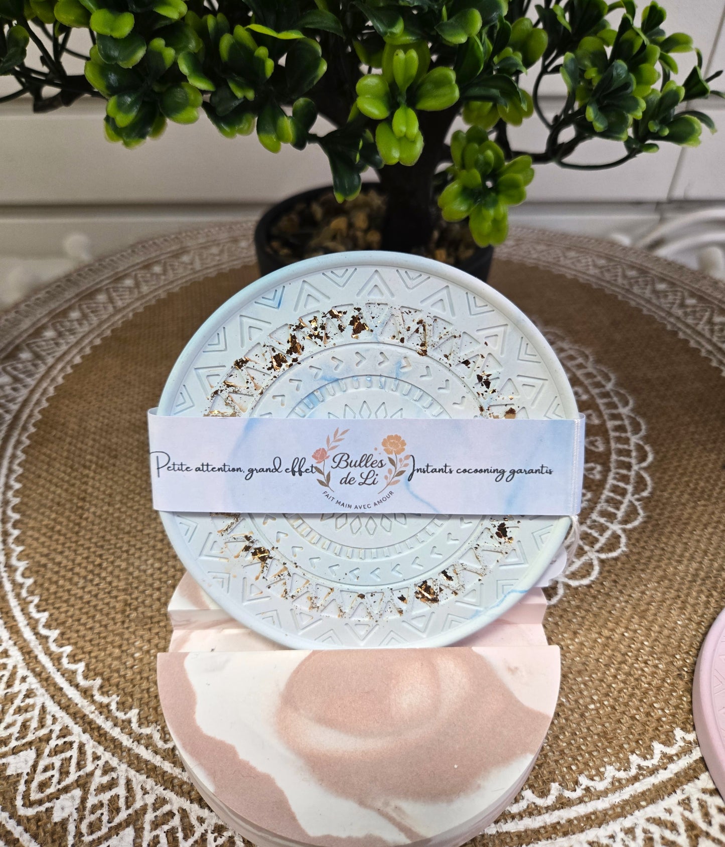Sous-verre décoratif en plâtre – Mat ou Satiné