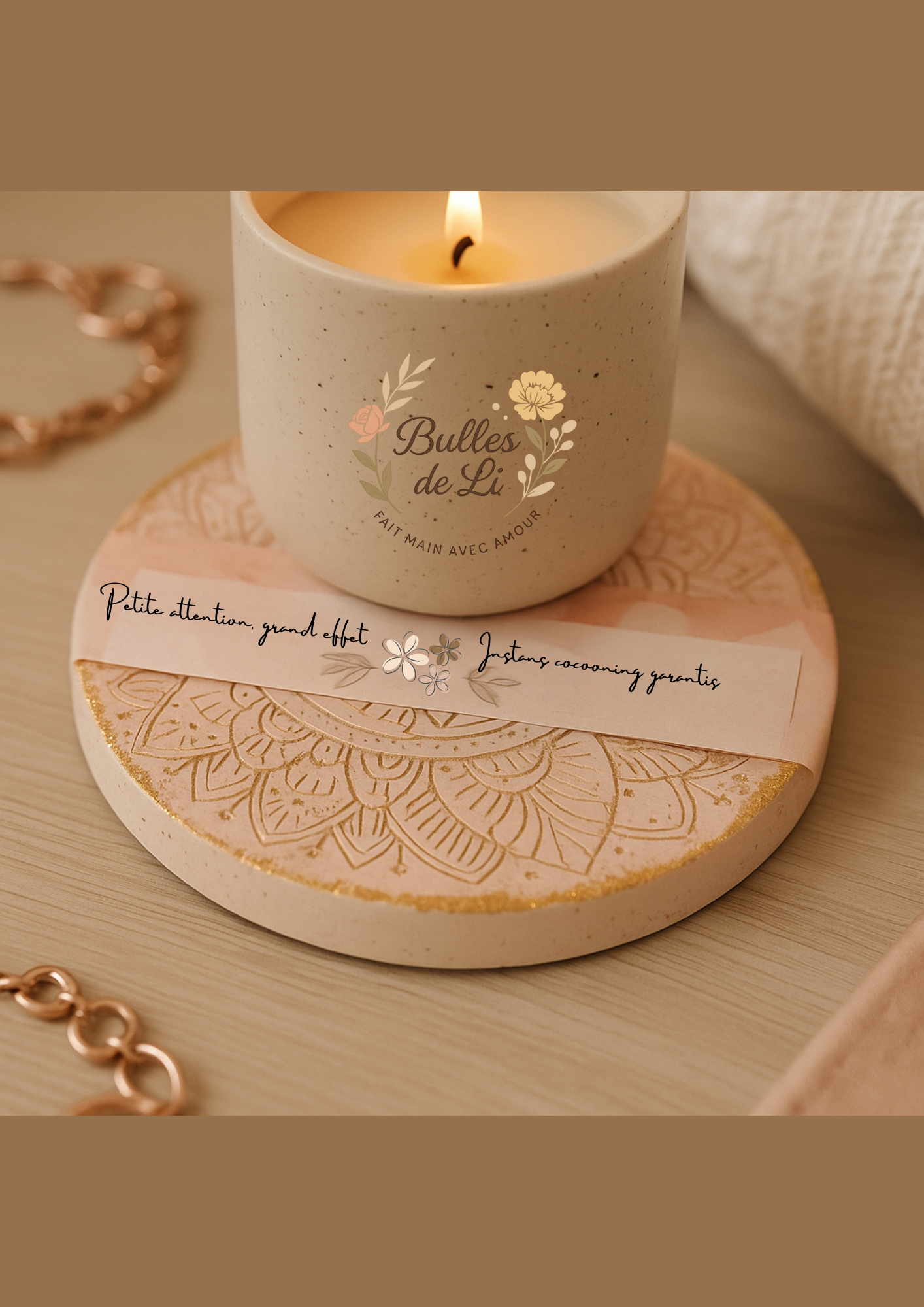 Sous-verre décoratif en plâtre – Mat ou Satiné