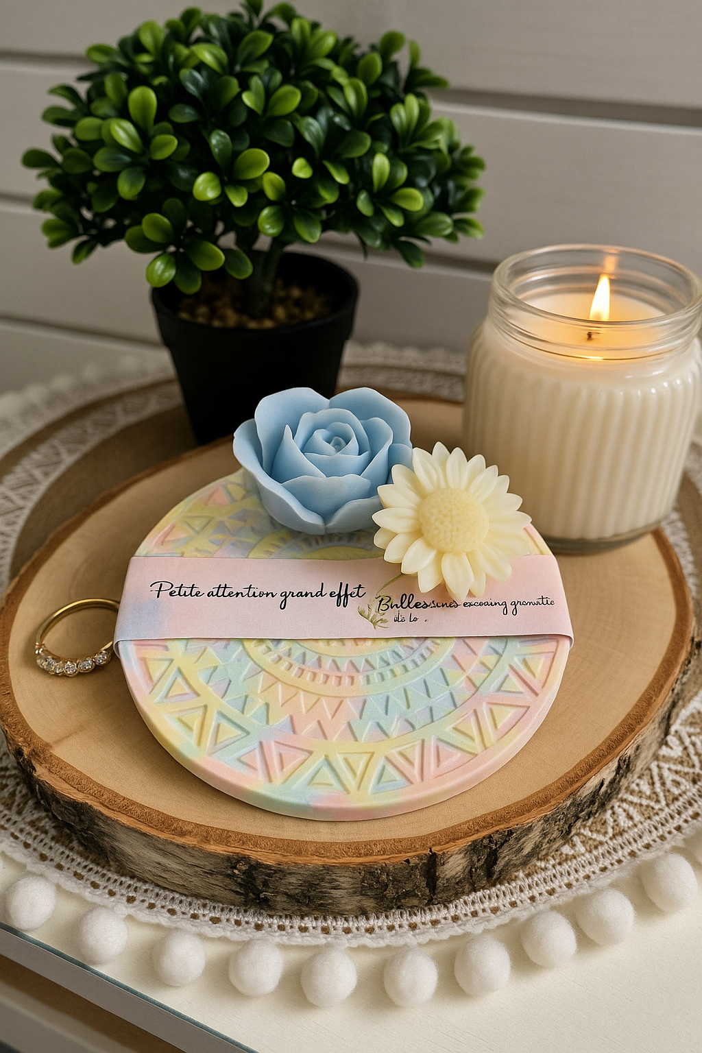 Sous-verre décoratif en plâtre – Mat ou Satiné