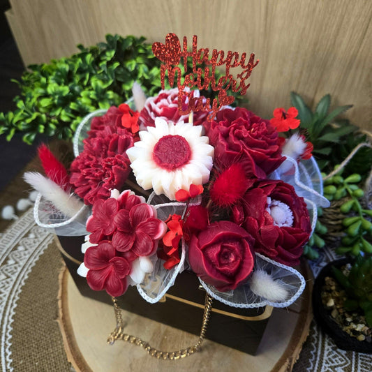 Bouquet de fondants en cire végétale – Sac noir ou blanc